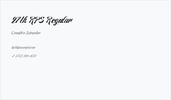 27th RPS Regular Business Card