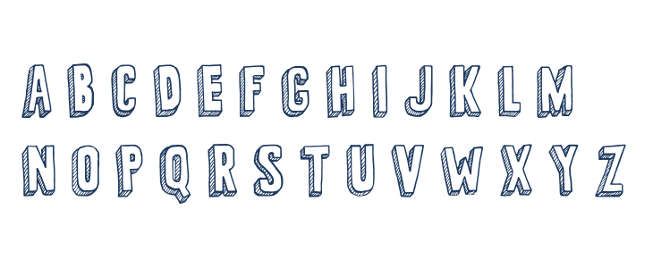 3-D Sketch Regular Uppercase