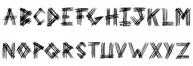 3 Prong Tree Schriftart Kleinbuchstaben