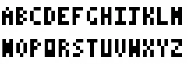 3 by 5 Regular Font Litere mari