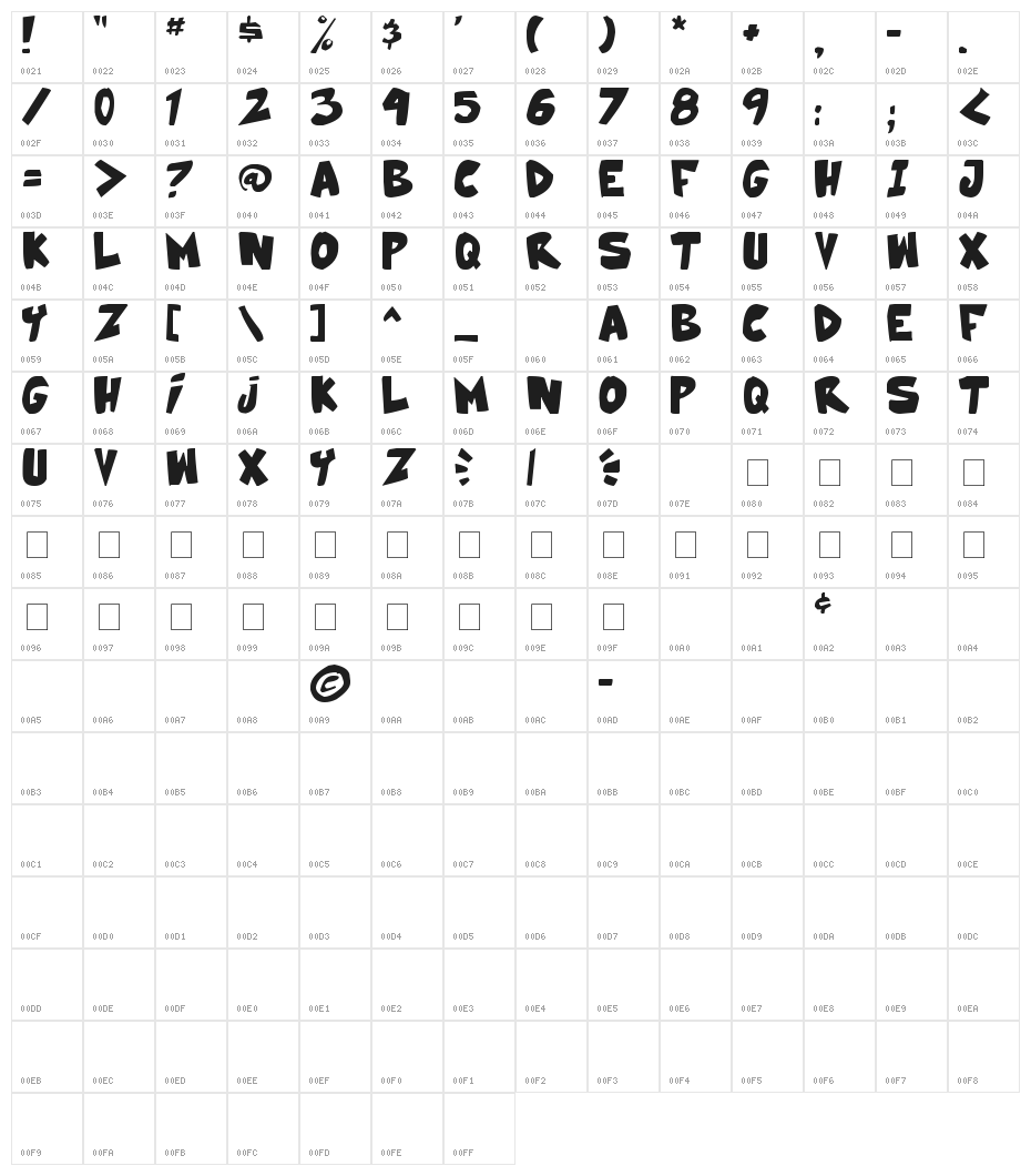 30 Pack Girl Bold Character Map