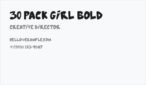 30 Pack Girl Bold Business Card