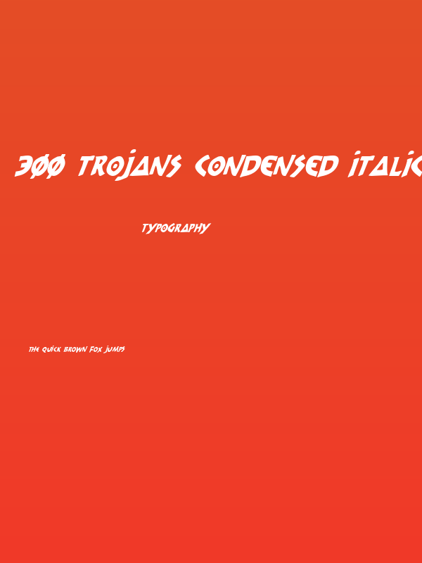 300 Trojans Condensed Italic Poster