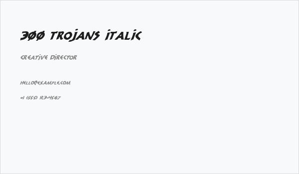 300 Trojans Italic Business Card
