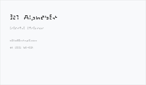 321 Alphabet Business Card