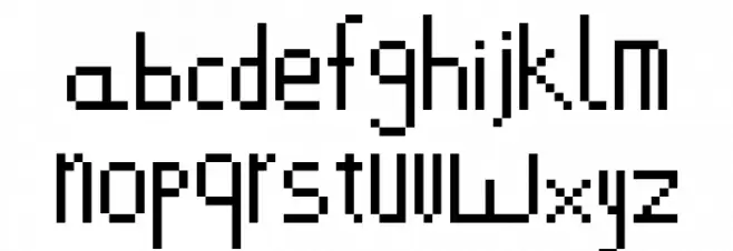 378font Caratteri MINUSCOLO