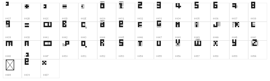 4 MATCH Regular Character Map