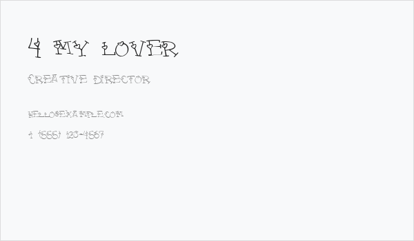 4 my lover Business Card