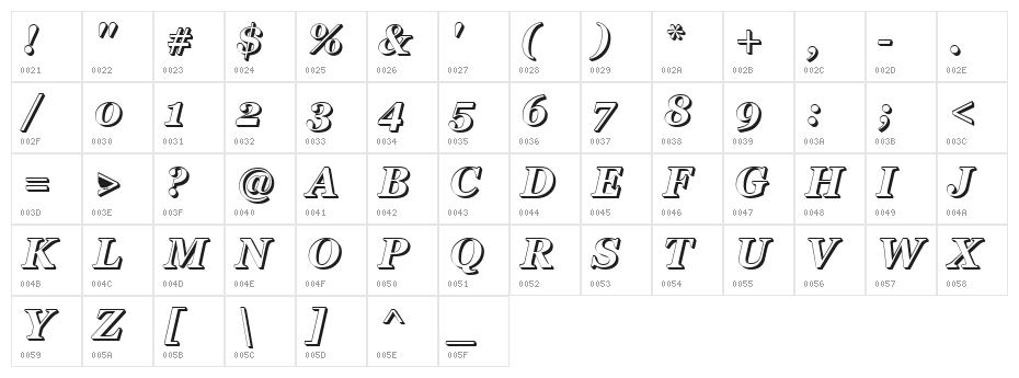 404error Character Map