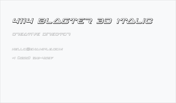 4114 Blaster 3D Italic Business Card