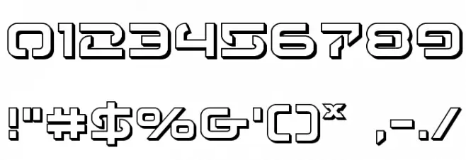 4114 Blaster 3D フォント その他の文字