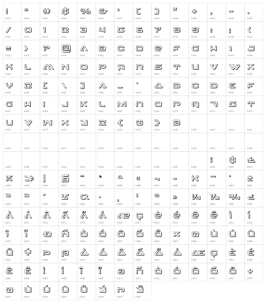 4114 Blaster 3D Character Map