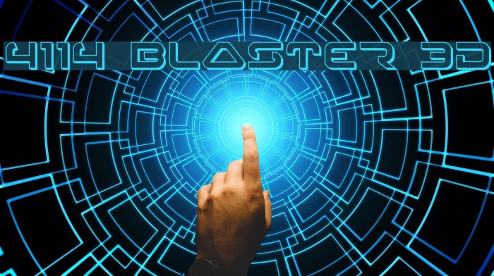 4114 Blaster 3D Font examples
