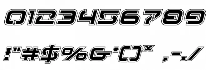 4114 Blaster Academy Italic フォント その他の文字