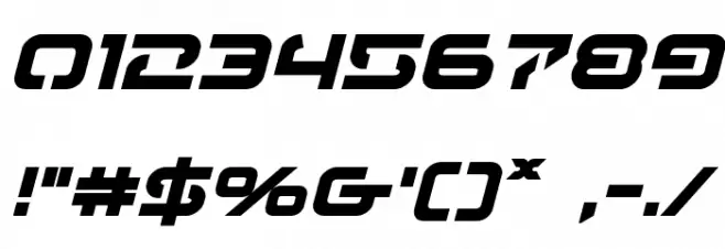 4114 Blaster Bold Italic Шрифта ДРУГИЕ символов
