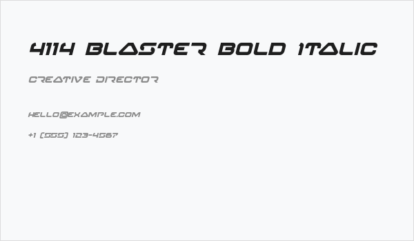 4114 Blaster Bold Italic Business Card