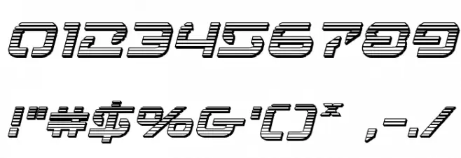 4114 Blaster Chrome Italic フォント その他の文字