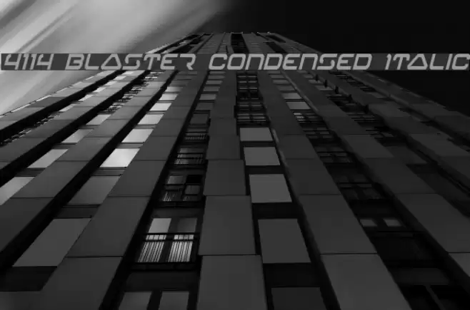4114 Blaster Condensed Italic Font examples