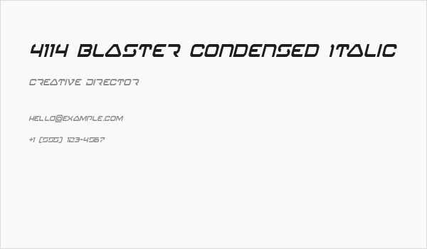 4114 Blaster Condensed Italic Business Card