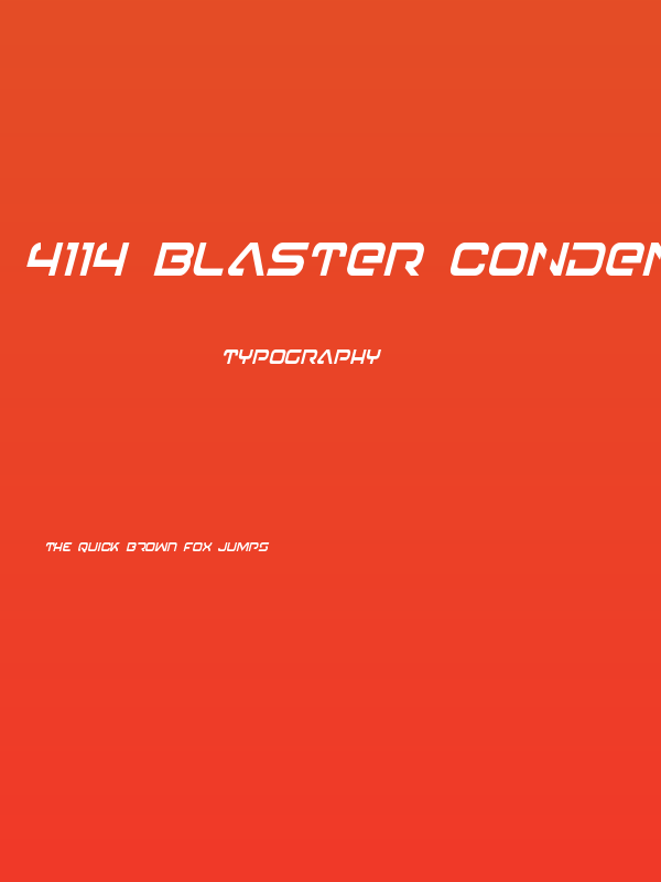 4114 Blaster Condensed Italic Poster