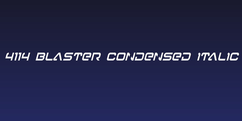 4114 Blaster Condensed Italic Social Header