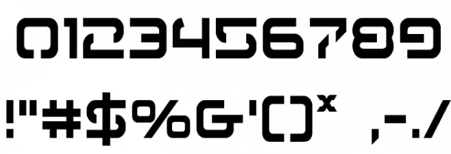 4114 Blaster Condensed Шрифта ДРУГИЕ символов
