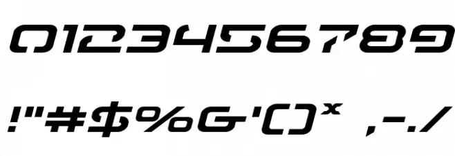 4114 Blaster Expanded Italic Schriftart Anderer Schreiben