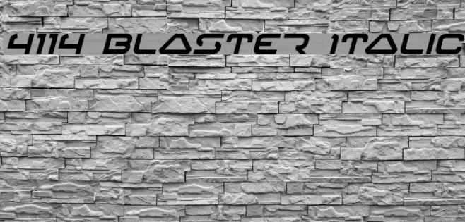 4114 Blaster Italic 字体 examples