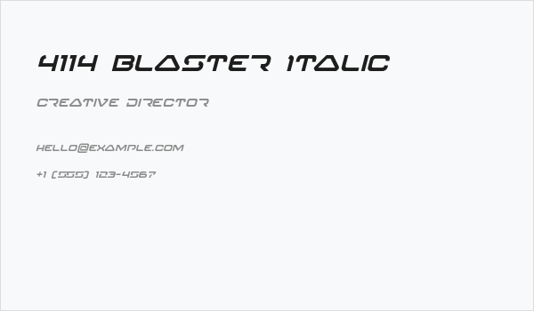 4114 Blaster Italic Business Card