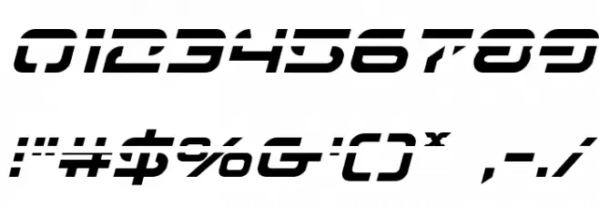 4114 Blaster Laser Italic Font Alte caractere