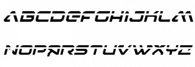 4114 Blaster Laser Italic フォント 大文字