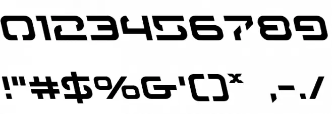 4114 Blaster Leftalic フォント その他の文字