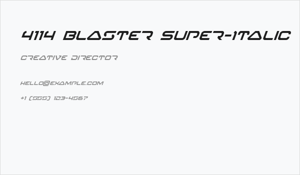 4114 Blaster Super-Italic Business Card