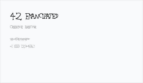 42 Emancipated Business Card