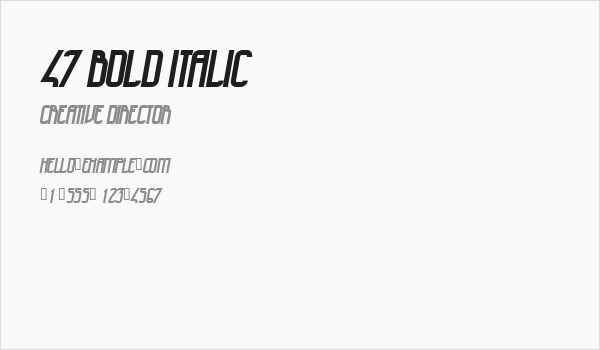 47 Bold Italic Business Card