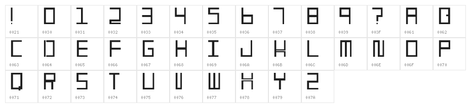 486 Regular Character Map