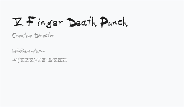 5 Finger Death Punch Business Card