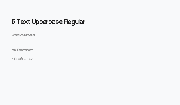 5 Text Uppercase Regular Business Card