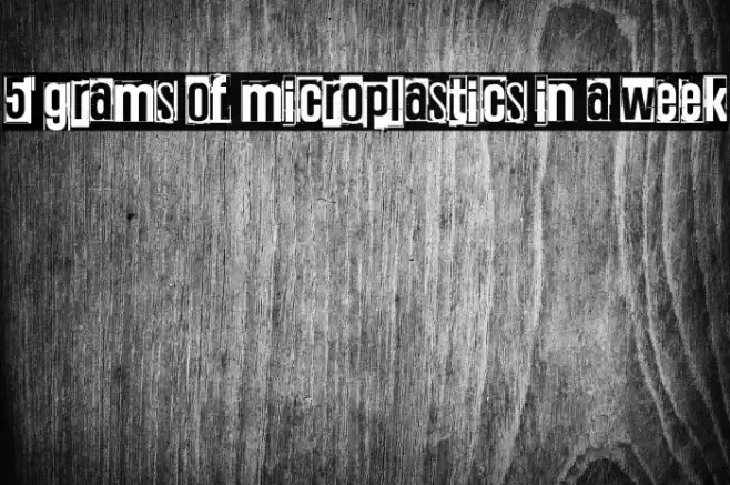 5 grams of microplastics in a week Font examples