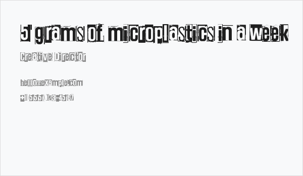 5 grams of microplastics in a week Business Card