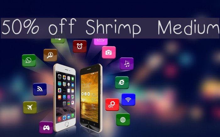 50% off Shrimp Medium Font examples