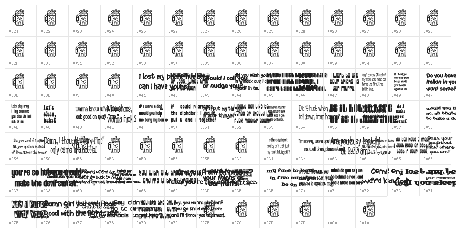 52 Pickup Character Map
