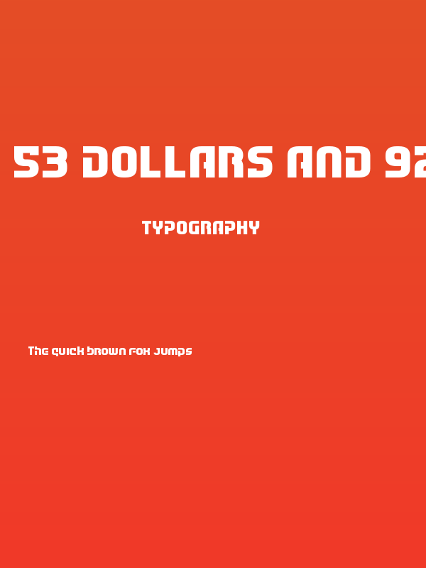 53 Dollars And 92 Cents Poster