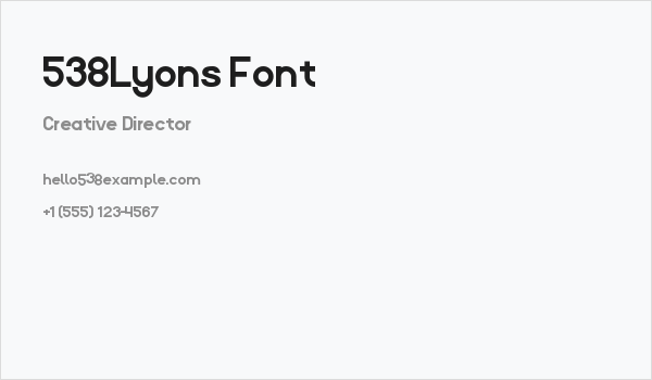 538Lyons Font Business Card