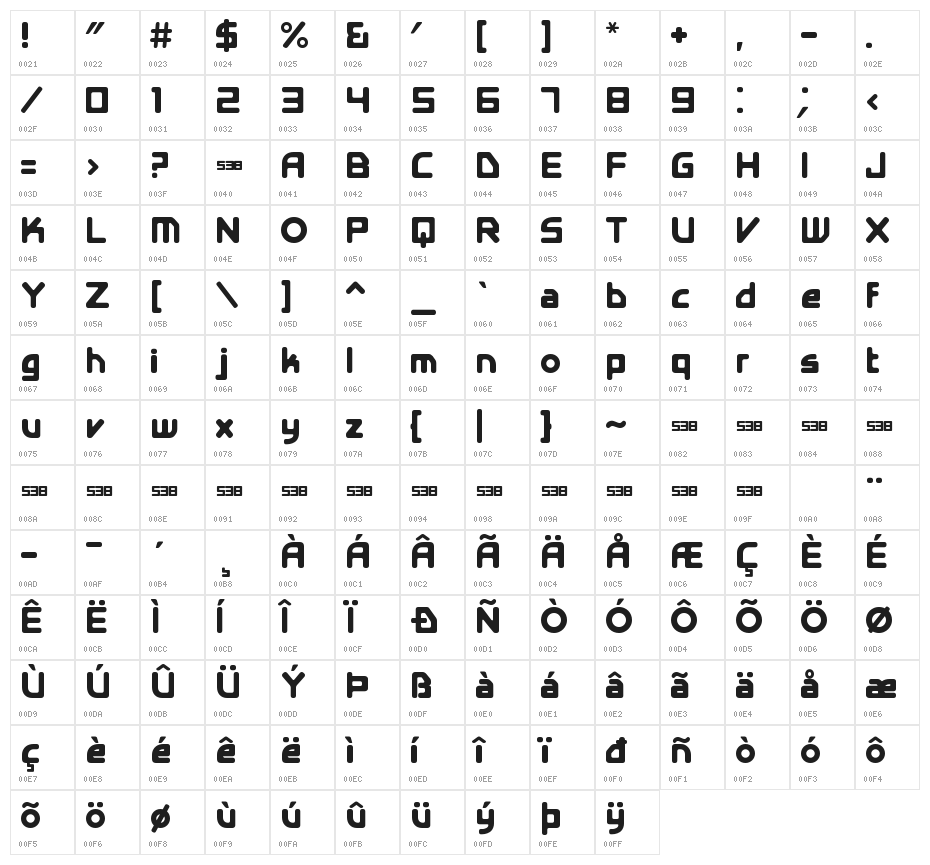 538Lyons Logo Text Regular Character Map