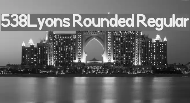 538Lyons Rounded Regular Font examples