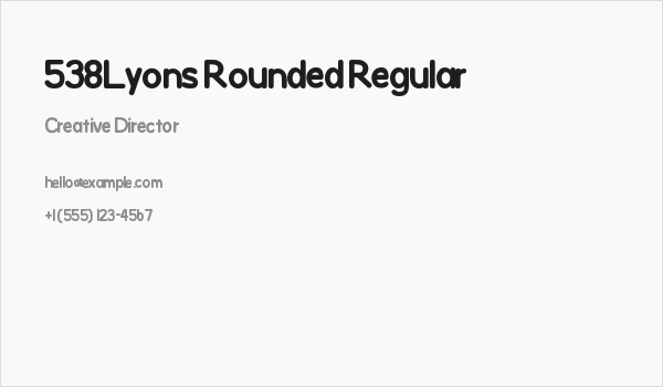538Lyons Rounded Regular Business Card