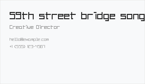 59th street bridge song Business Card