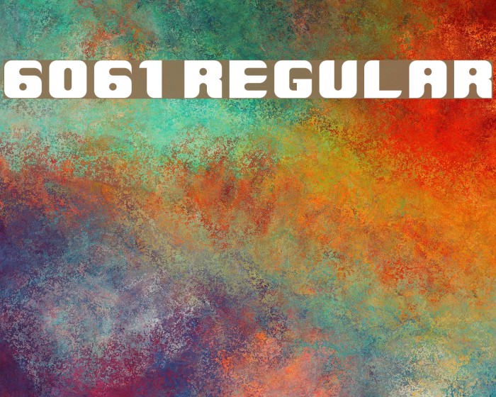 6061 Regular Font examples