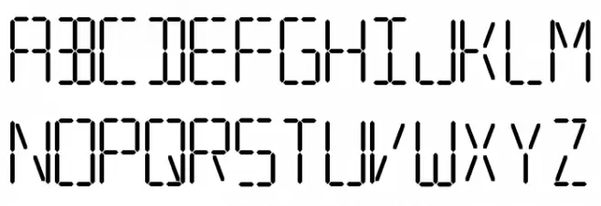 7 SEGMENTAL DIGITAL DISPLAY 字体 大写